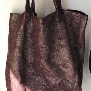 Monserat De Lucca leather sparkle tote bag